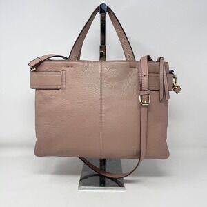 Vince Camuto Davy Accordion Top Handle Crossbody Bag‎ Blush Pink Leather READ